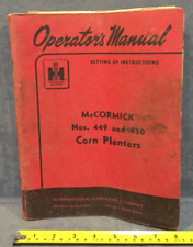 IH McCormick International Nos. 449 and 450 Corn Planters Operators Manual picture