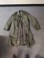 Vintage WWII Army Heavy trench coat jacket w/wool liner large Sz Airborne Patch picture