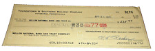 APRIL 1971 YOUNGSTOWN & SOUTHERN RAILWAY COMPANY CHECK picture