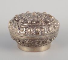 Chinese silversmith. Lidded jar richly decorated in relief. Approx. 1900 picture