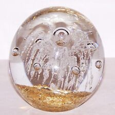  2011 STERLING'S BEST OF THE BEST ART GLASS BUBBLES GOLD AVENTURINE PAPERWEIGHT picture