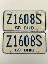 1969 Ohio License Plate Vintage Pair Set Car Truck Part Original Plates Z1608S picture