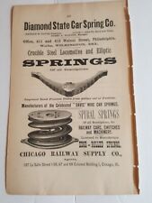 ☆1884 print ad DIAMOND STATE CAR SPRINGS  Wilmington Delaware Railroad Railway picture