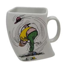 Golf Gifts Inc. Vtg. 1991 Golf Mug The Results of Over Swing Novelty Twisted Man picture