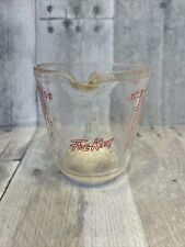 Vintage Fire-King 1 Cup Measuring Cup Red Lettering picture