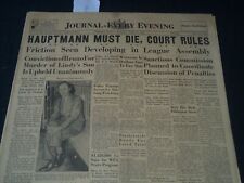 1935 OCT 9 WILMINGTON JOURNAL NEWSPAPER HAUPTMANN MUST DIE COURT RULES - NT 7233 picture