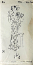 RARE 1930s NRA PATTERN 403 SIZE 18/B36 MISSES DRESS UC/FF picture