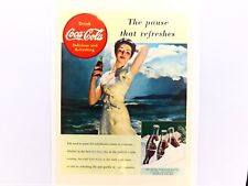 1939 Coca-Cola Ad Featuring A Beautiful Young Woman With Ocean In The Background picture
