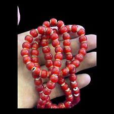 10mm Antique Venetain Red White Heart Trade Beads Lot Beads Strand Necklace  picture