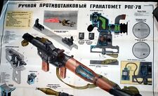*Amazing Original Soviet Russia USSR RPG-7 Rocket Launcher Color Poster Manual* picture