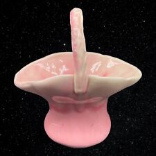 Vintage Pioneer Ceramic Of California Two Toned Pink Basket Bowl 6”T 5”W picture
