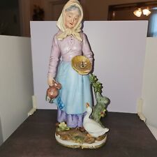 Vintage Large Porcelain Old Woman Gardner Figurine 13 3/4