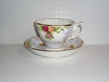 VINTAGE ROYAL ALBERT ROSE CAMEO VIOLET CUP AND SAUCER BONE CHINA picture