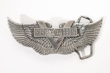 Rare 1983 Large Harley Davidson Baron Belt Buckle Solid Brass H-510 Eagle Wings picture