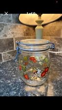 Vintage 1970’s, Larc Spice Of Life Vegetable Garden 3 / 4 Glass Canister , Made  picture