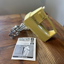 Vintage General Electric Hand Mixer/Beater GE 3-Speed Almond Brown with manual picture