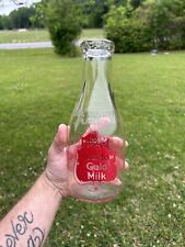 Vintage Acl Meadow Gold Milk Bottle 1qt “Silver Seal Meadow Gold” picture