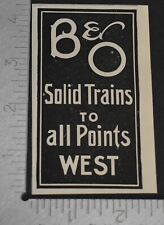 1897 Print Ad B & O RAilroad Solid Trains to all Points West Art Antique picture
