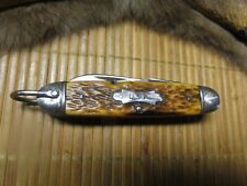 Vintage  1940 /45 WW11  USA  Military 4 Bladed  Camp Pocket Knife / Bone Scales picture