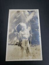 RPPC chief standing Deer Cherokee Indian Reservation NC post card History picture