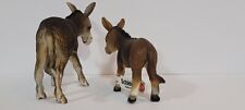 Vintage SCHLEICH Lot of 2 DONKEY 13212  13268 1989 & 2002 Domestic Animal Figure picture
