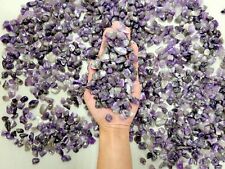 Drilled Amethyst Crystal Tumbled Gemstone Chips Bulk Purple Beads Wholesale picture