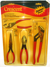 UNUSED 1990s CRESCENT 4 PC PLIERS SET TONGUE&GROOVE/SLIP JOINT/LG NOSE/DIAG USA picture