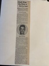 Willard Schmidt Houston Buffaloes 1954 Sporting News Baseball 2X11 Panel picture