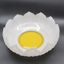 MCM Vtg DAISY GLASS BOWL Reverse Painted Yellow/White Flower-Mid Century Modern picture