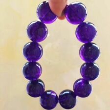 Natural Purple Amethyst Uruguay Round Big Beads Healing Bracelet 19mm AAAA picture