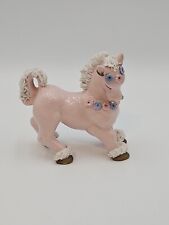 Vintage Pink Horse with White  Spaghetti Porcelain Mane  and Tail, Made in Japan picture