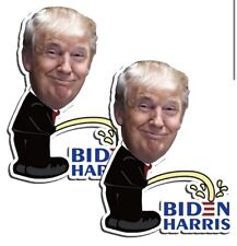 Trump Stickers Decals (2 Pack) Trump Pissing on Biden Harris Bumper Sticker USA picture