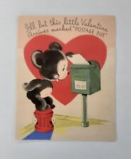 Valentine Card Volland Series 187 Postage Due Bear Cub Early 20th Century picture