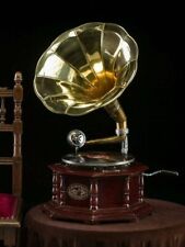 Antique Gramophone, Fully Functional Working Phonograph, win-up record player picture