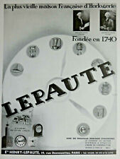 1933 HENRY LEPAUTE OLD FRENCH HOUSE OF WATCHMAKING PRESS ADVERTISEMENT picture