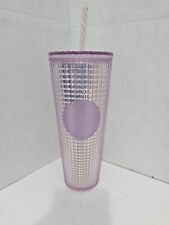 New Starbucks 2020 Iridescent Pink Grid Disco Holiday Cold Cup Tumbler 24oz. UP picture