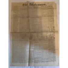 RARE OLD NEWSPAPER THE STATESMAN NEW YORK August 6, 1828 picture