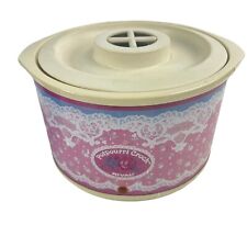 1987 Vintage Rival Potpourri Crock Electric Simmering Pot Pink White Lace 3207 picture