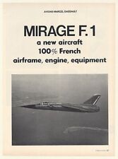 1968 Dassault Mirage F.1 100% French Aircraft Photo Ad picture