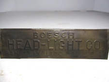 VTG 1800-1920s BOESCH HEAD-LIGHT CO. SAN FRANCISCO CAL. USA BRASS SIGN  picture