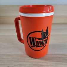 Wawa Food Markets Coffee Mug 32oz Orange Plastic Travel Tumbler Cup VTG Aladdin picture