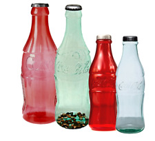 Coca Cola Bottle Banks -Clear (Light Green Tint) or Red -12