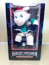Vintage 1999 Harley Davidson Plush Hog Riding Tricycle Animated Pig -see video picture
