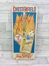 Circa 1950's Chesterfield Cigarettes Vintage 3D Metal Thermometer Sign Display picture