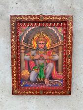 Frame Photo Hanuman, Ram Bhakt Bajrangbali, Vintage Indian God Photo, 8.5 x11.5
