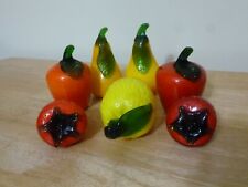 Lot of Murano Style Life Size Art Glass Fruit Lemon Strawberry Apple Pear picture