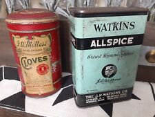 Vintage FW McNess Cloves and Watkins Allspice Spice Tins picture