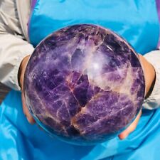 8.29LB Natural Beautiful Dream Amethyst Quartz Crystal Sphere Ball Healing 134 picture
