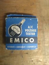 Vintage 2 Prong Emico Analog Voltage Tester Original Box Tested Works  picture