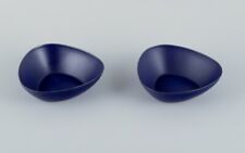 Kockum, Sweden, a pair of retro metal bowls. Dark blue enamel. From the 1970s. picture